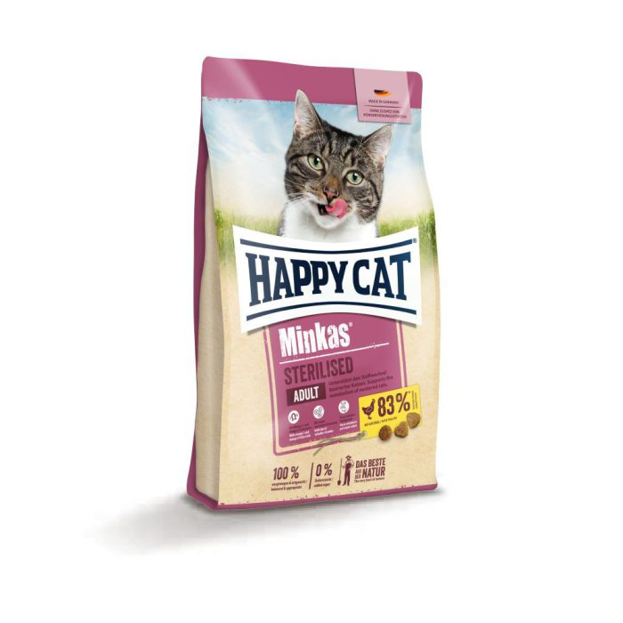 غذای خشک گربه هپی کت مینکاس استرلایز(بسته بندی 1کیلویی)